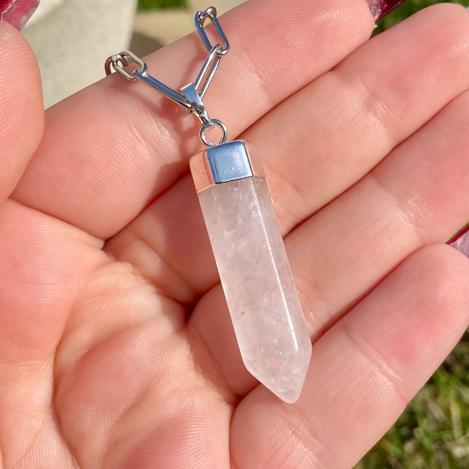 Collier pendentif pointe Cristal de Roche - Lumière & Paix – Image 6