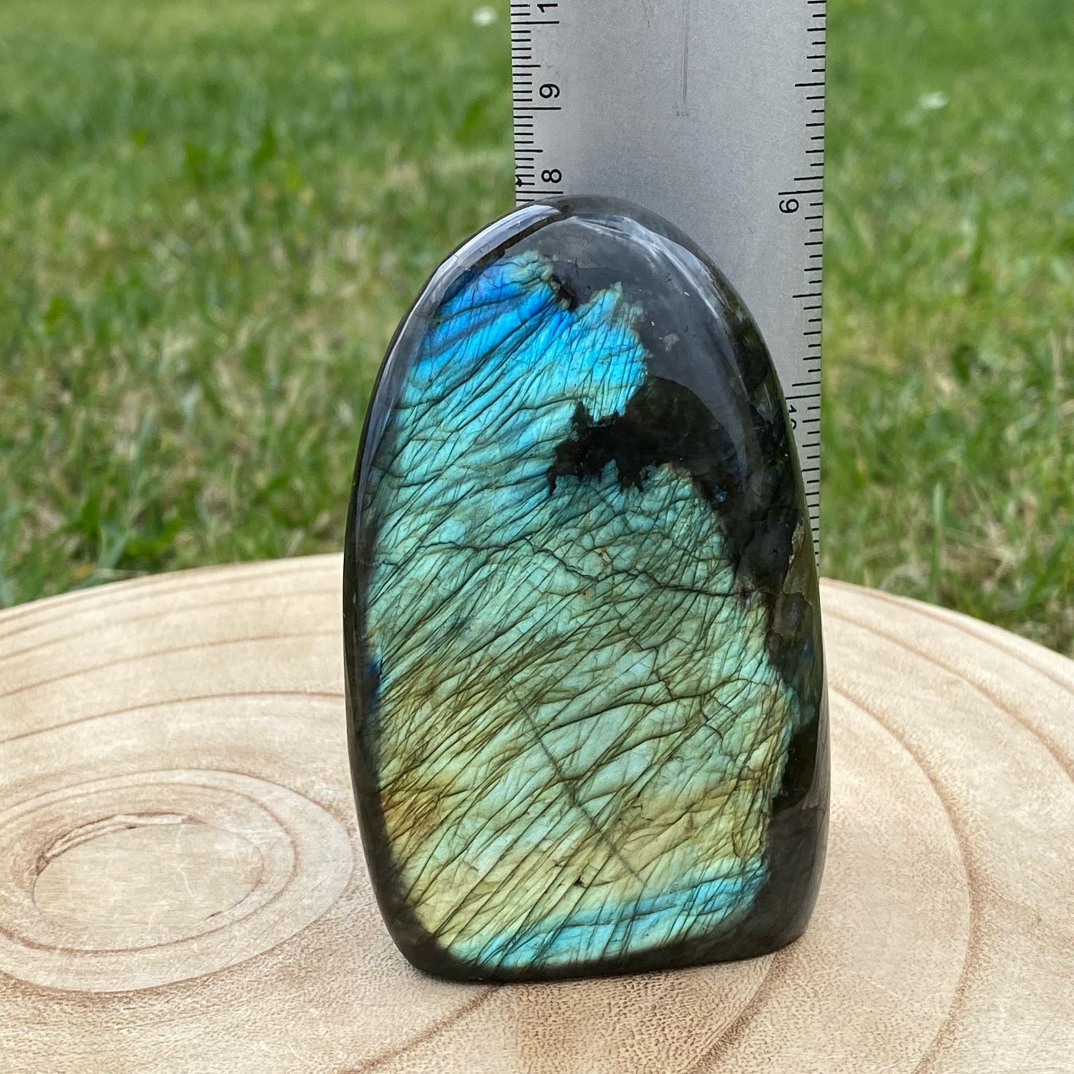 Bloc de labradorite polie - reflets vert doré – Image 6