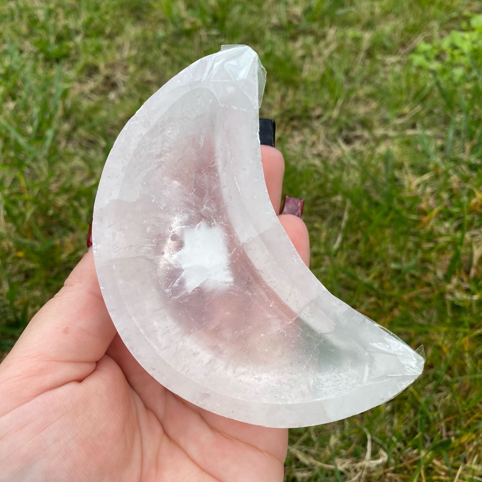 Coupelle en forme de lune en sélénite blanche naturelle, pierre de purification et de clarté, accessoire de lithothérapie Les Merveilles by Pauline