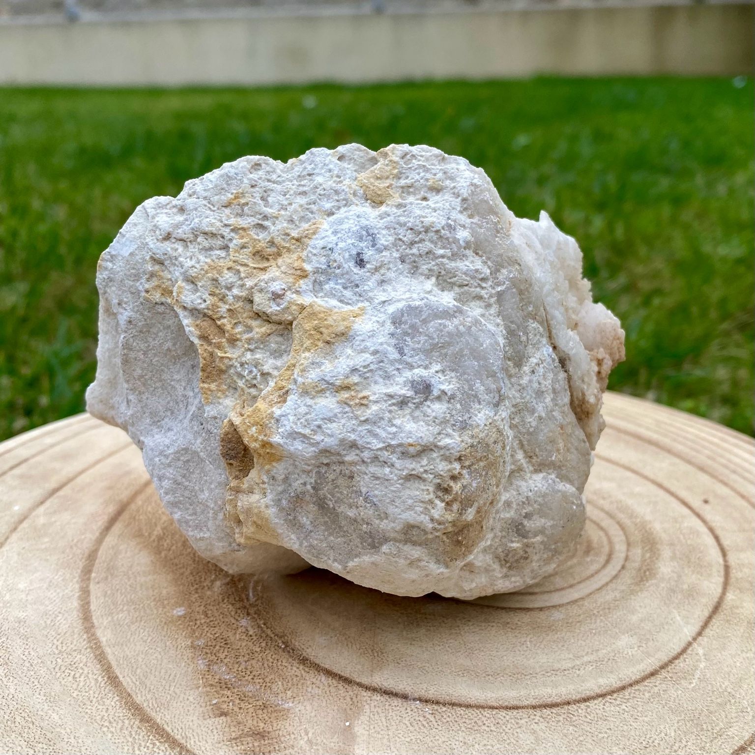 Géode de cristal de roche naturelle, cristaux blancs brillants pour purification énergétique et décoration.