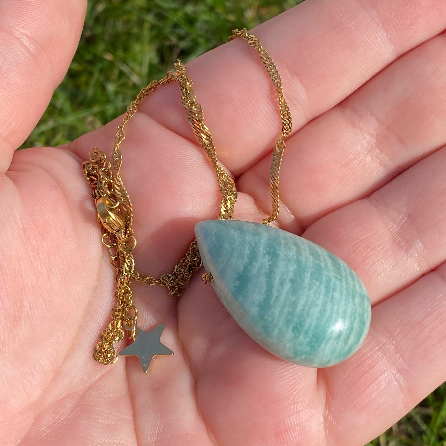 Collier pendentif Amazonite - Sérénité & Vérité du cœur – Image 3
