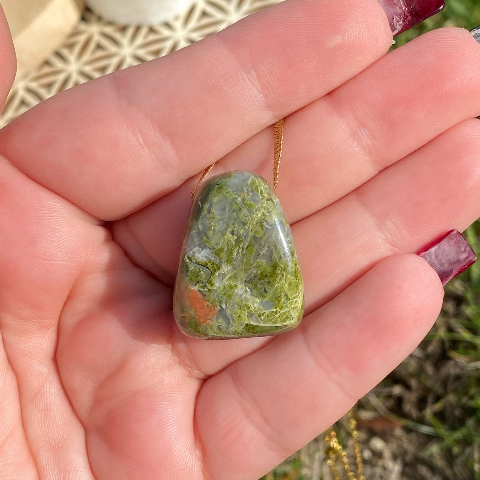 Collier pendentif Unakite - Soutien & Renaissance – Image 2