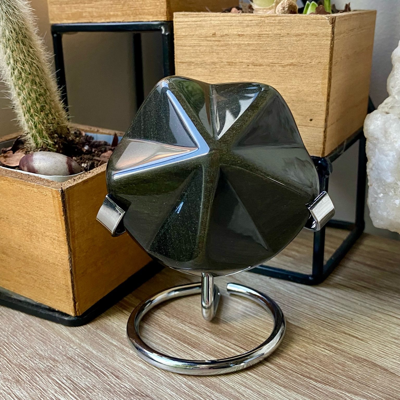 Étoile en obsidienne dorée pierre naturelle