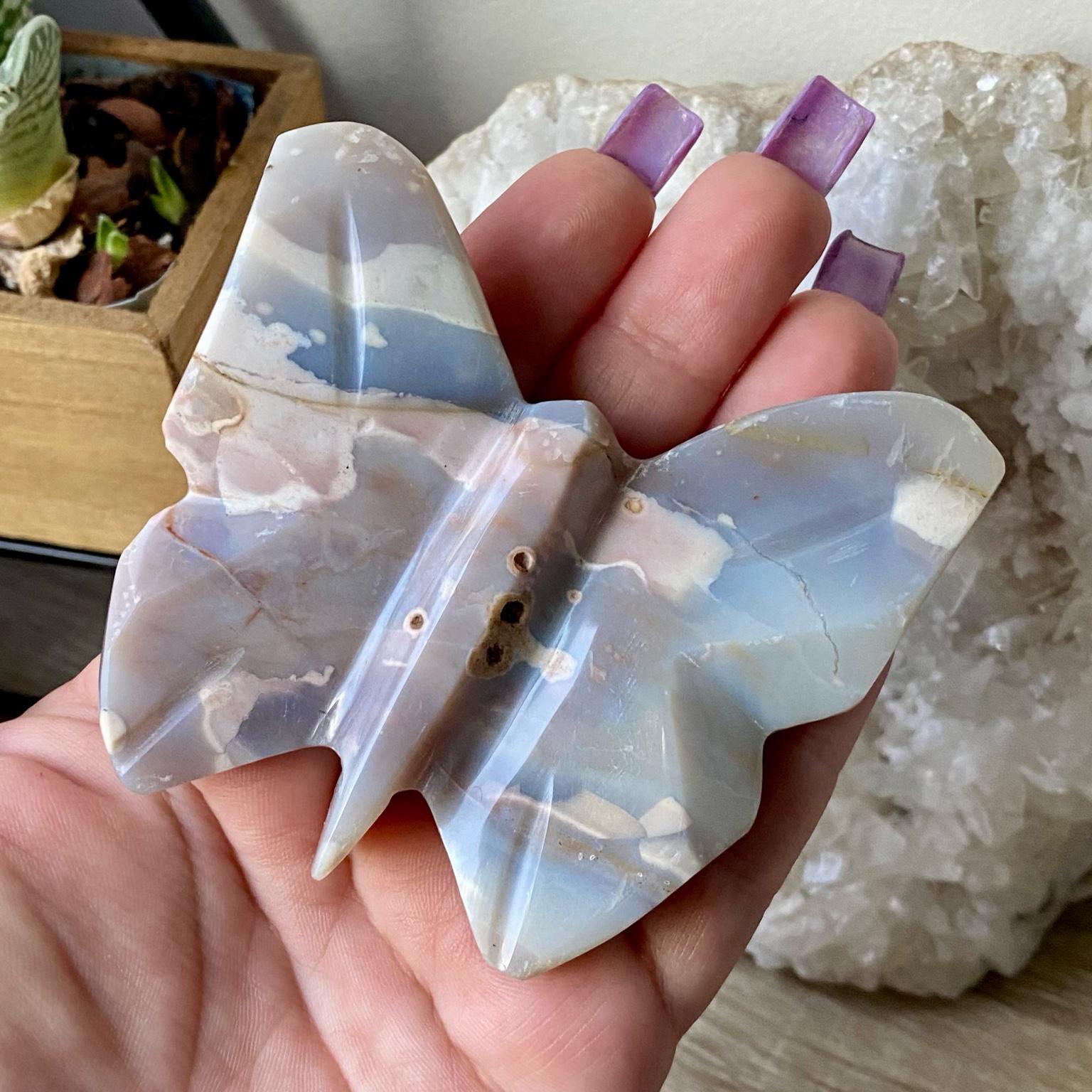 Papillon agate naturelle équilibre et douceur