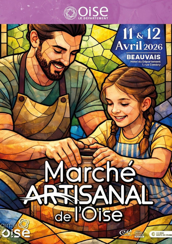 marche-artisanal-oise-beauvais-2026 Affiche marché artisanal de l'Oise de Beauvais du 11 et 12 avril 2026